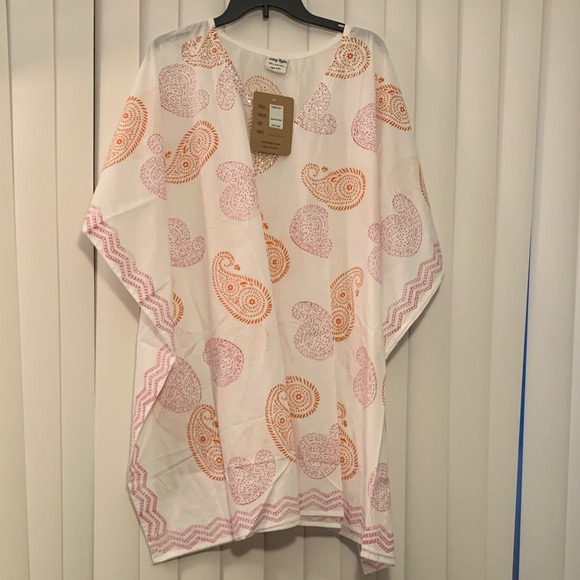 Ashley Taylor White and Orange Paisley Camisole 100% Cotton - Picture 1 of 5